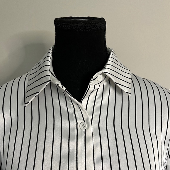 Sincerely Jules Satin Striped Blouse   Size M - Picture 5 of 14
